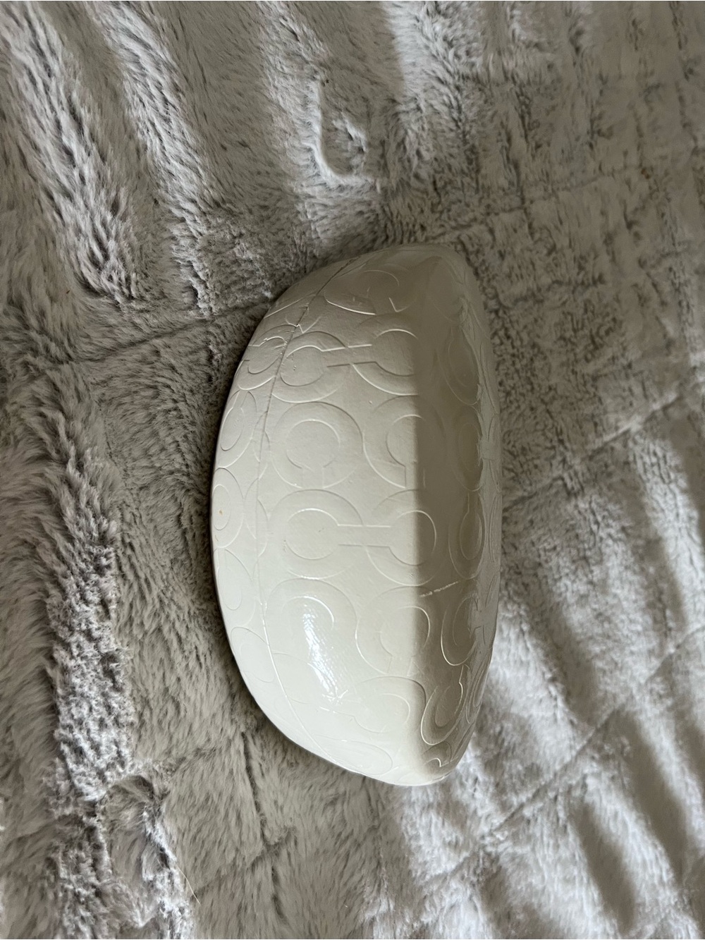 White Embossed  Coach Hard Sunglasses Case